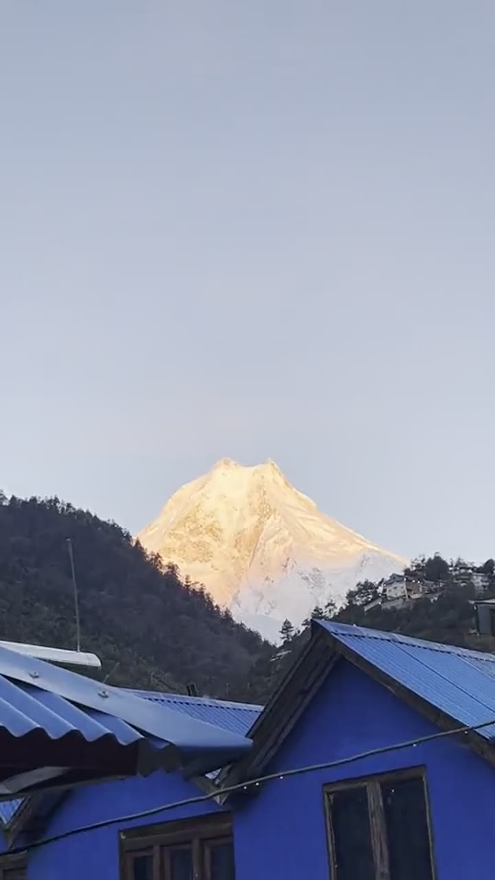 First light on Manaslu